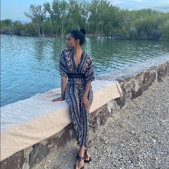 WINDSOR BOHEMIAN FLORALS CROCHET JUMPSUIT - Picture 3 of 3